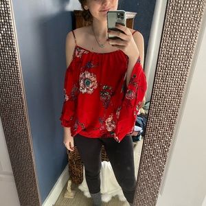 Floral off the shoulder top